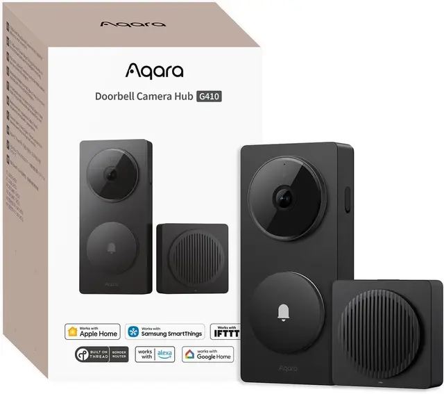 Smart Doorbell Camera with Chime, 2K Video, HomeKit Secure, Matter Hub, Wireless/Wired, Works with Alexa and Google