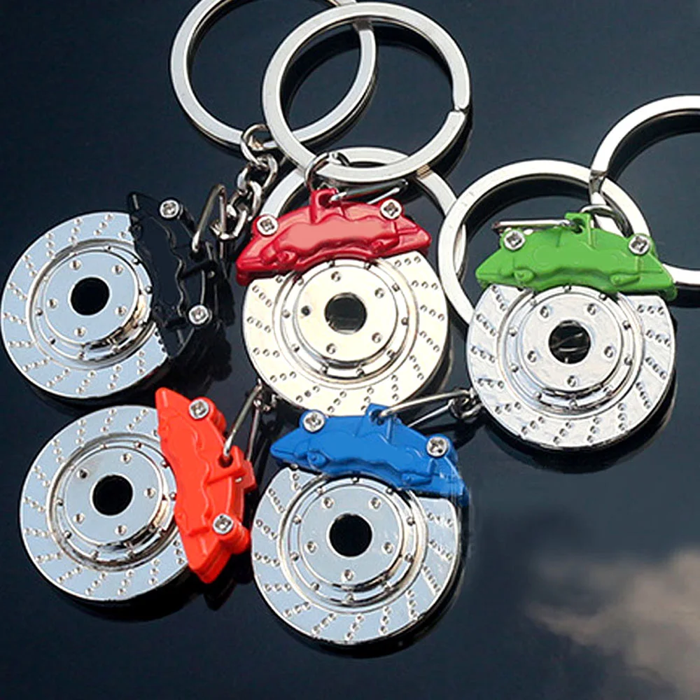 

Universal Brake Disc Wheel Caliper Key Chain Car Brake Disc Model Keychain Key Ring 3D Metal Auto Part Turbo Keyring Gift Gadget