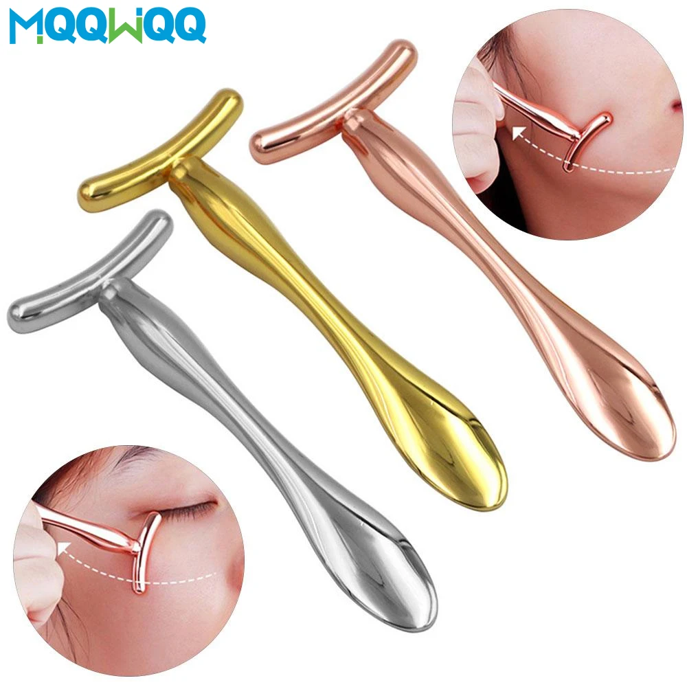 Metal Face Massage Stick Eye Cream Applicator Metal Eye Roller Cream Spoon Spatula Anti Wrinkle Facial Thining Beauty Care Tool non stick rice spoon rabbit shaped stand up serving rice spatula