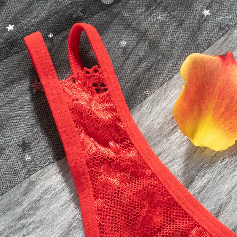 Women Lingerie Sexy Open Crotch Panties Thong Exotic Lace Transparent Crotchless G String Underwear