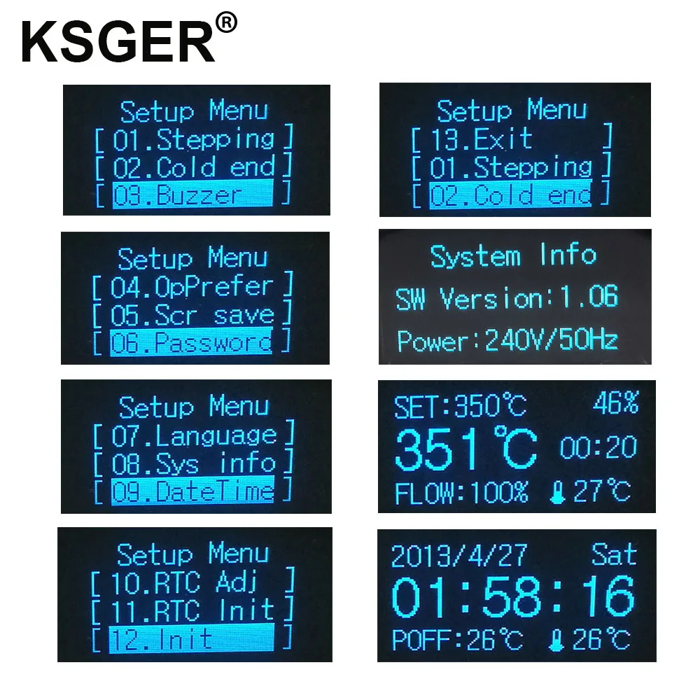 KSGER DIY Hot Air Gun Rework Station Solder Hot Air Fun Dryer Electronic OLED Nozzle Stand DIY Welding Tool Heating Element 700W 5