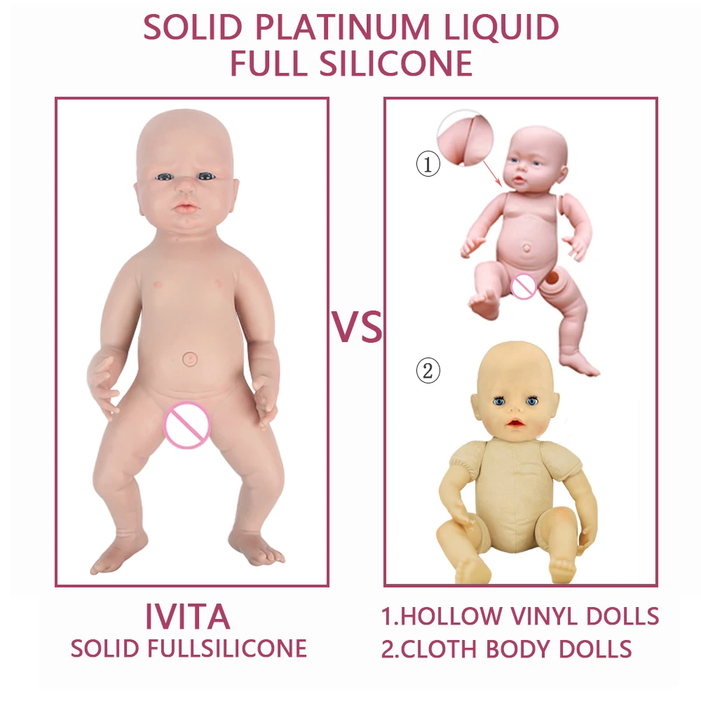 IVITA WG1551 50cm 3.56kg 100% Full Silicone Reborn Baby Doll