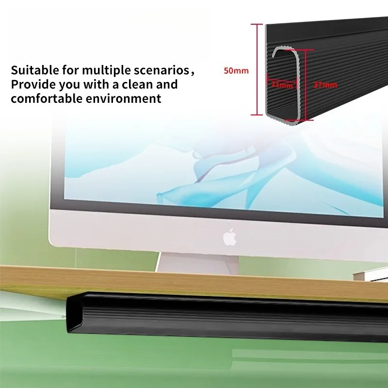 PVC Waterproof Cable Management Accessories J Channel Desk Cable Organizer Wiring Ducts Protecter Under Desk Tv Background