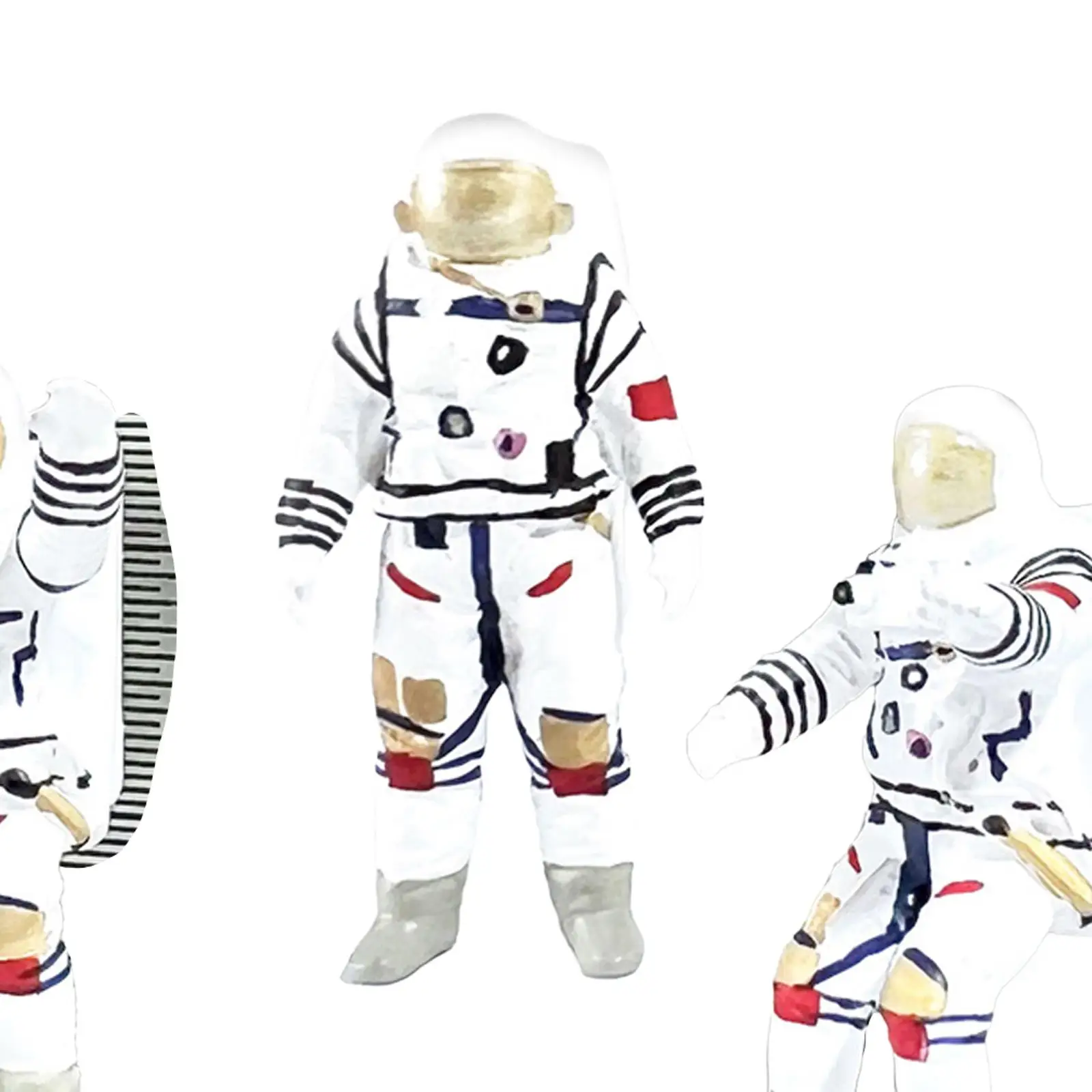 3Pcs 1/64 Astronaut Figurines Collection Spaceman Model for Party Favor Dollhouse Micro Landscapes Photography Props Decoration