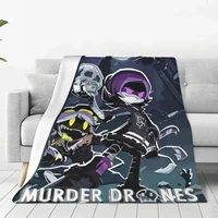 Murder Drones Anime Fleece Throw Blanket N and Uzi Blankets for Home Bedroom Soft Bedding Throws 1