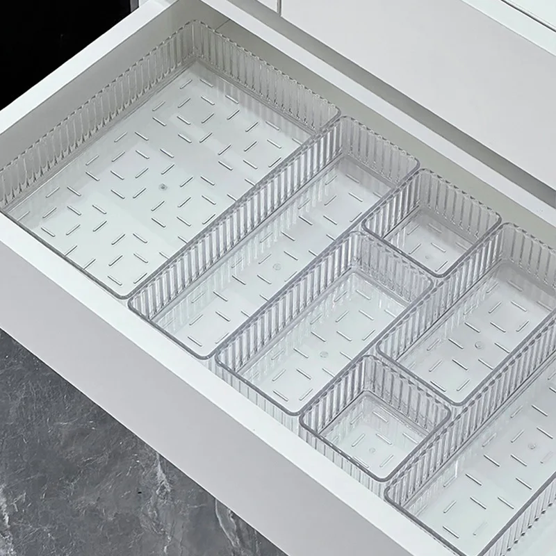 Clear Drawer Organizers Bins, Stackable Makeup and Vanity Drawer Organizer Trays, Acrylic Bathroom Drawer Storage Containers 4