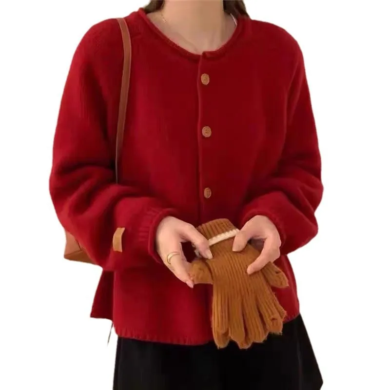 Women Loose Knitted Sweater Tops Autumn Long Sleeve