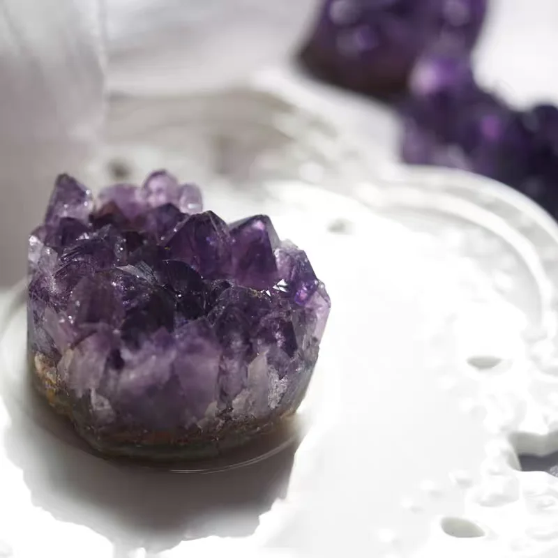Natural Amethyst cluster, beautiful new original stone decoration, home and office decorations