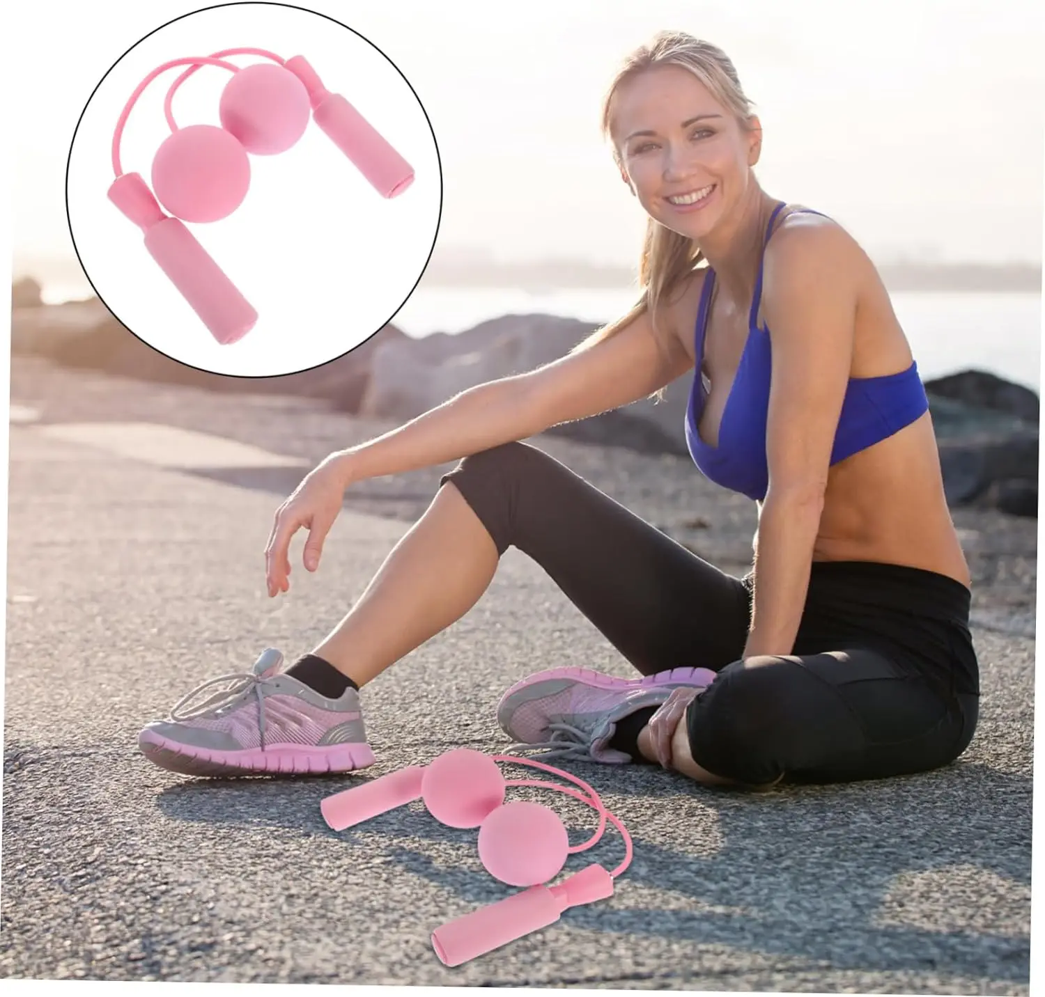1pc Heavy Cordless Skipping Rope, Fitness Jump Rope With Big Ball, Suitable For Household Indoor Sports, Fat Burning 5