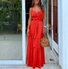 Été Spaghetti sangle longue Robe Style bohème décontracté vacances Maxi robes de plage pour les femmes mode élégante dame Robe robes