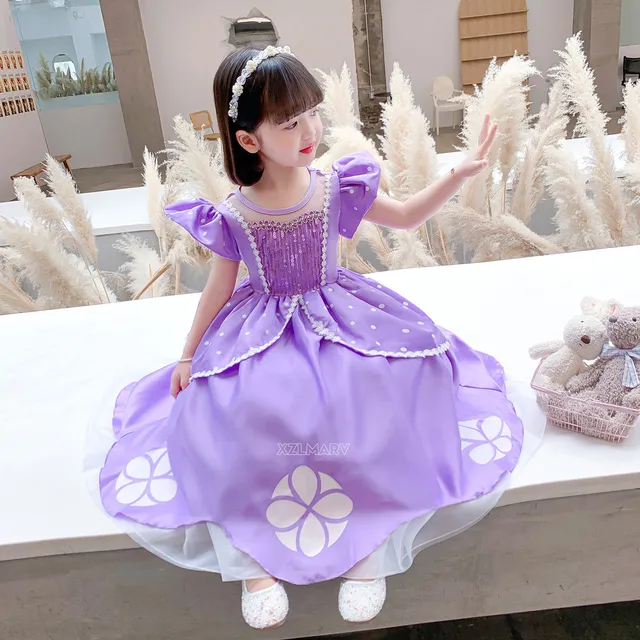 Princesa sofia vestido menina o primeiro disney desenhos animados papel  jogando roupas carnaval halloween cosplay suprimentos crianças vestidos  elegantes - AliExpress