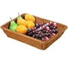 Plastic Imitation Rattan Woven Serving Baskets for Bread Fruit Vegetables Restaurant Serving Tabletop Display rattan basket 4