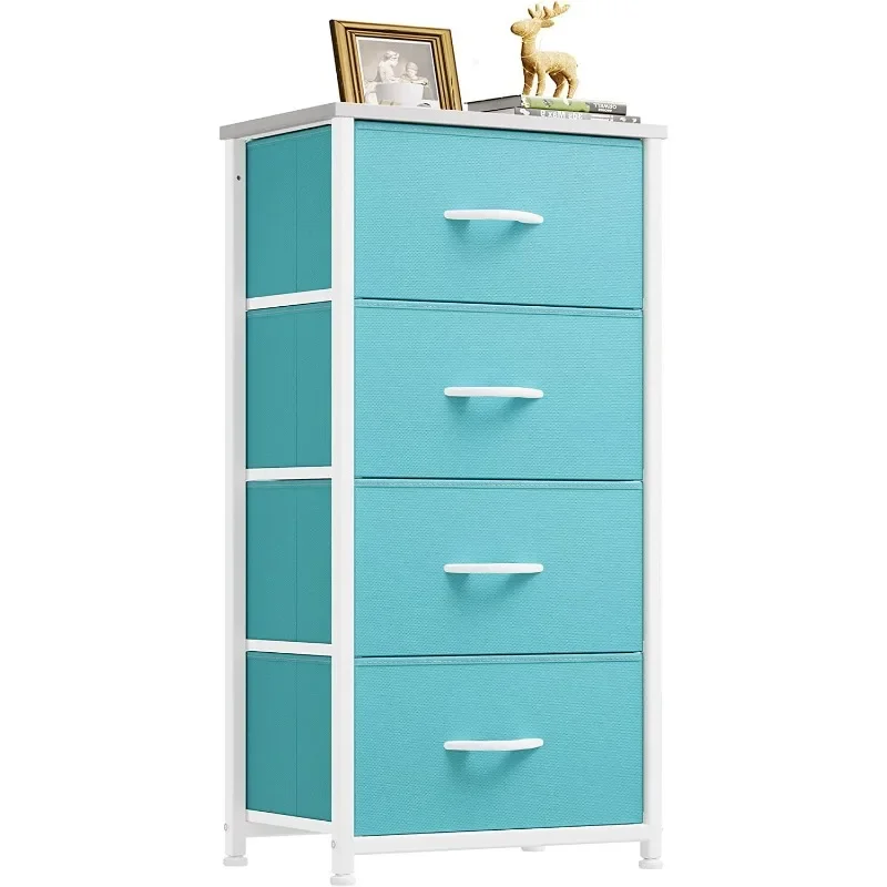 

Dextrus Dresser with 4 Drawers - Storage Tower Unit Fabric Dresser for Bedroom Living Room Closets & Nursery-Sturdy Steel Frame