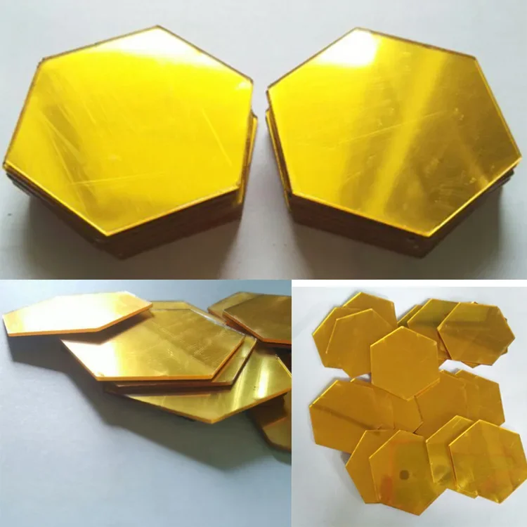 Description Picture 5 of item6/48Pcs Hexagonal Acrylic Mirror Wall Stickers Mirror Solid Paster Self-adhesive Gold Silver Decals Home Bedroom Art Decoration