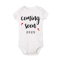 Baby Coming Soon 2025 Announcement Newborn Bodysuit Baby Romper Summer Boys Girls Outfits Body Pregnancy Reveal Clothes Jumpsuit 3