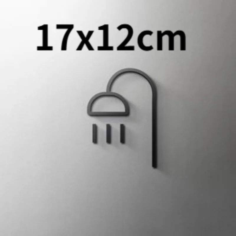3D 아크릴 자체 접착식 샤워 표지판 미니멀 17cm (살롱, 호텔, 크리스마스, 새해 선물용)