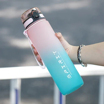 0.5L/0.75L/1L Sports Water Bottle High Capacity Plastic Fitness Portable Leakproof Drinking Bottle Camping Hiking Sports Cups 4