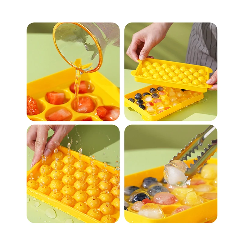 33 Hole Round Ice Cube Tray Plastic Style Ice Mold Refrigerator Spherical DIY Moulds Ball Maker Kitchen Tools