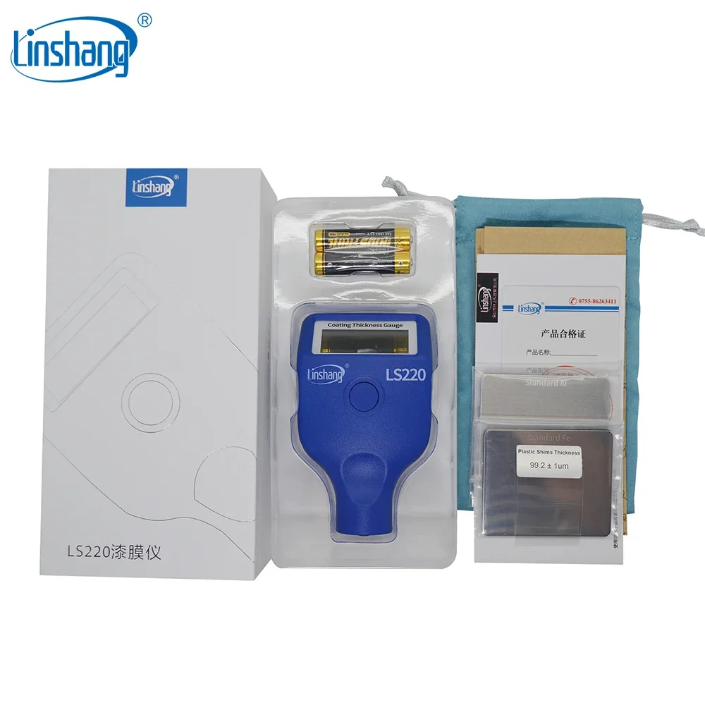 Linshang LS220 Automotive Car Paint Meter Electroplate Metal Coating Thickness Gauge for Automobile Painting 0-2000um Fe & NFe