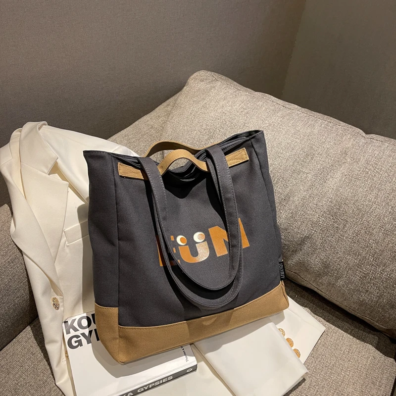 Simple Design Fashion Women's Tote Bag Casual Street Personality One Shoulder Bag Large Capacity Student Bag Mom Shopping Bag