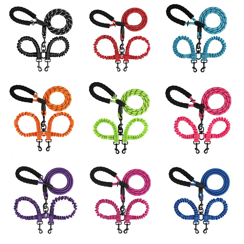 Double Dog Elastic Leash Coupler 2