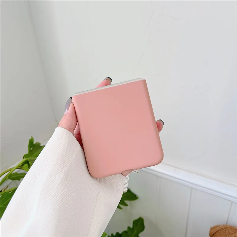 Fashion Cute Cartoon Heart Pearl Dog Bracelet PC Phone Case For Samsung Galaxy Z Flip 4G 5G Flip3 Case Z Flip4 Z Flip 3 Capa samsung galaxy z flip3 phone case