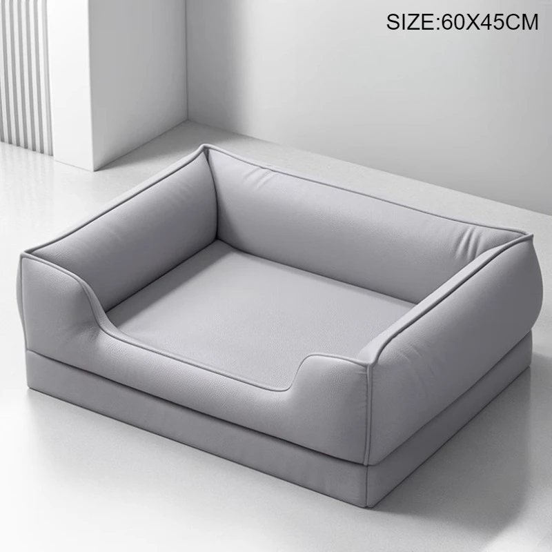 Cama de couro para cães, à prova d'água, sofá-cama, animais de estimação, cães, acessórios de móveis, camas, filhotes, cães, almofada, caixa, suprimentos de produtos