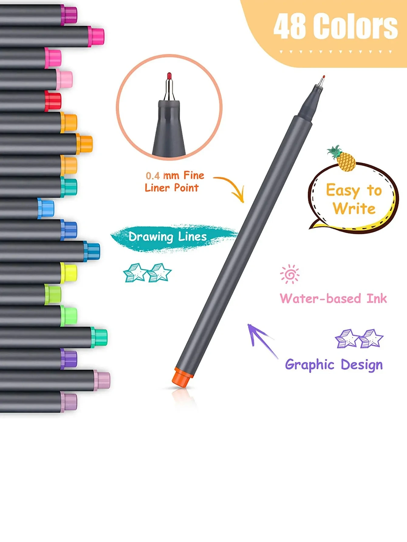 Bview Art Colored Pens Fine Point Markers Fine Tip Drawing Pens Fineliner  Pen for Journaling Writing Note Art Office - AliExpress