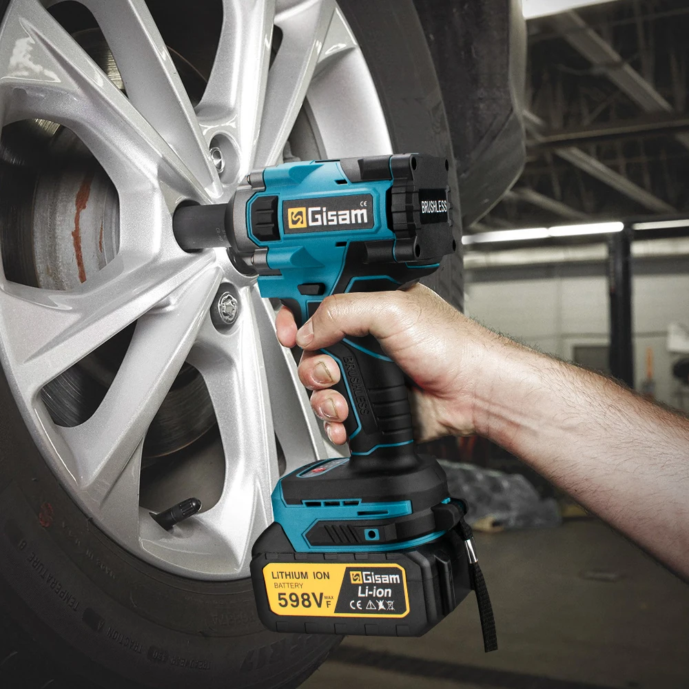 1000N.M 2 IN 1 Brushless Electric Impact Wrench 1/2 inch Lithium-Ion Battery Cordless Wrench Power Tools For Makita 18V Battery 2