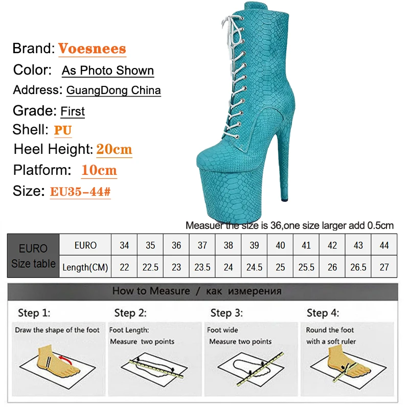20cm/8Inch Sexy Women Ankle Boots High Heels Snake Pattern Python Pattern Short Boots Steel Tube Dance Training Performance Shoe