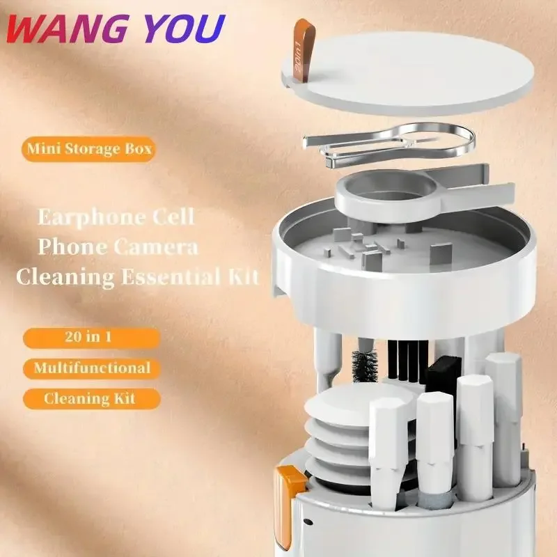 20-in-1 Cleaning Kit Computer Keyboard Brush Earphones Cleaning Pen Screen Cleaning Spray Bottle Set Tools Keycap Puller