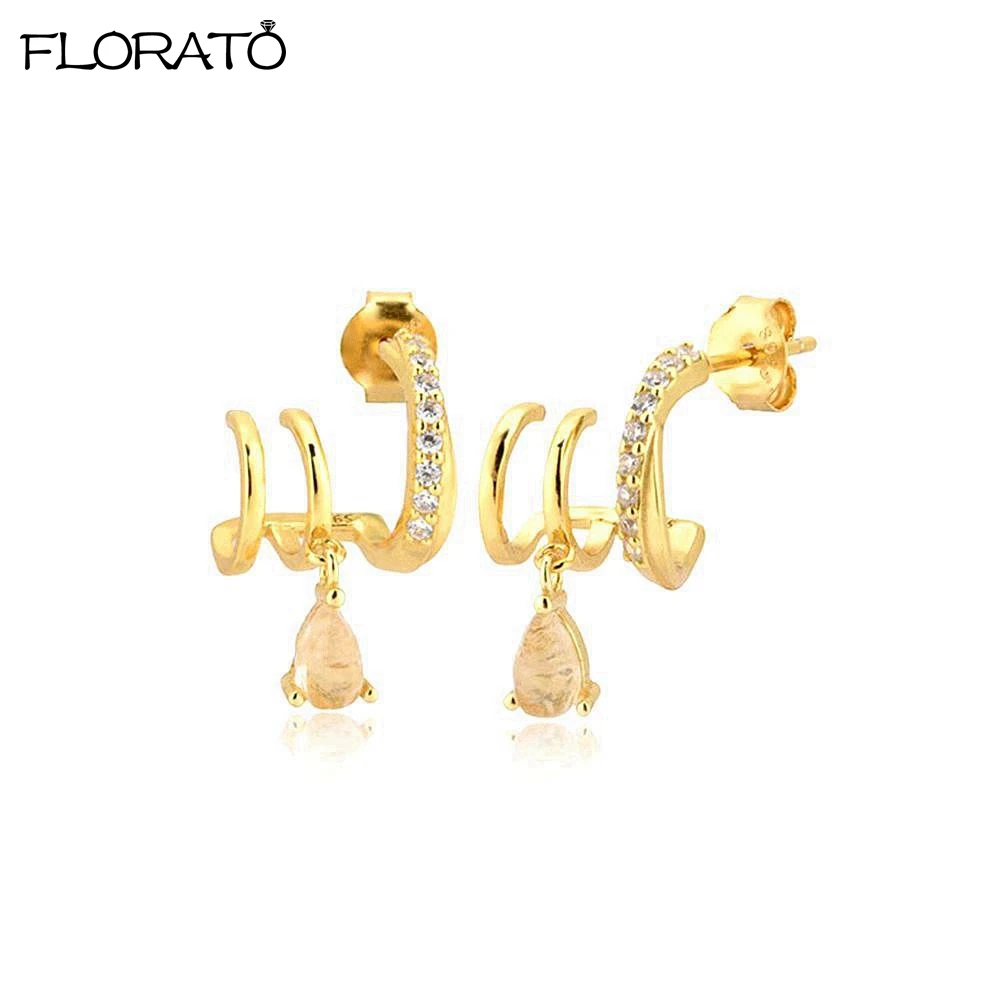 Женские позолоченные серьги-гвоздики