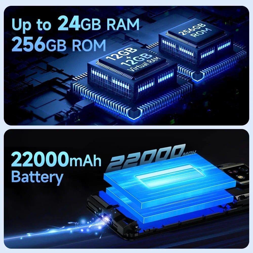 Ulefone Armor 24 Rugged Phone 22000mAh Battery 24GB RAM+256GB ROM Smartphone Android 14 64MP+64MP 6.78 Inch 120Hz Cellphone NFC
