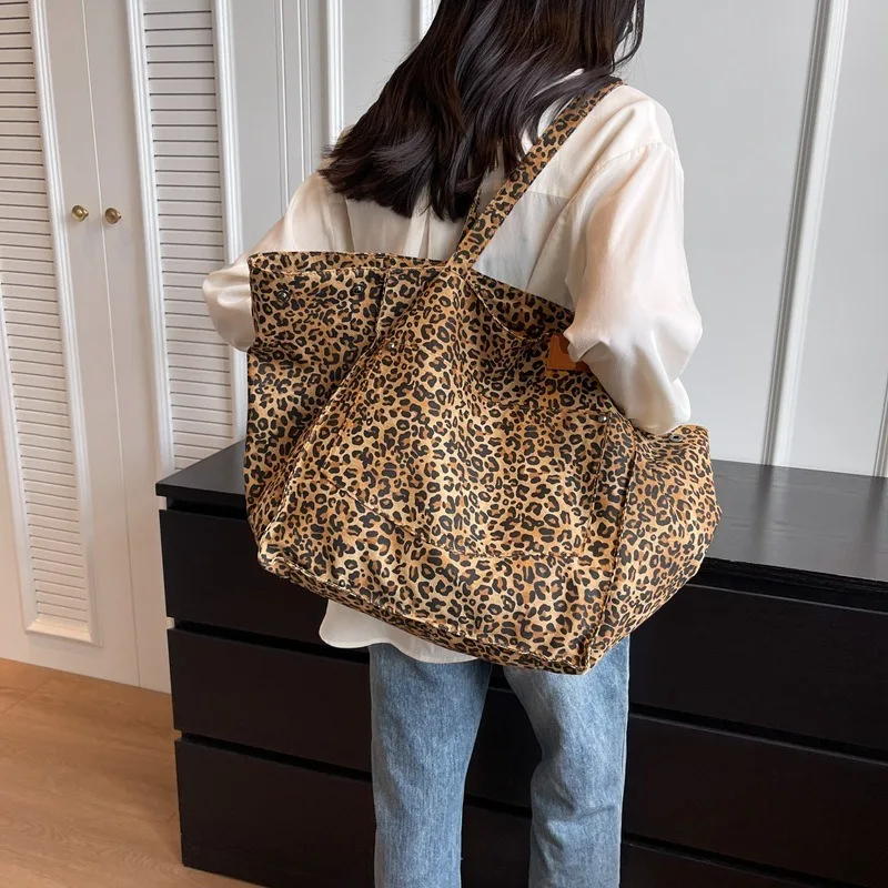 2024 Leopard Design Korean Fashion Shopper Big Shopping Bags for Women Handbag Lady Shoulder Bag Large Capacity Bag Girl Handbag