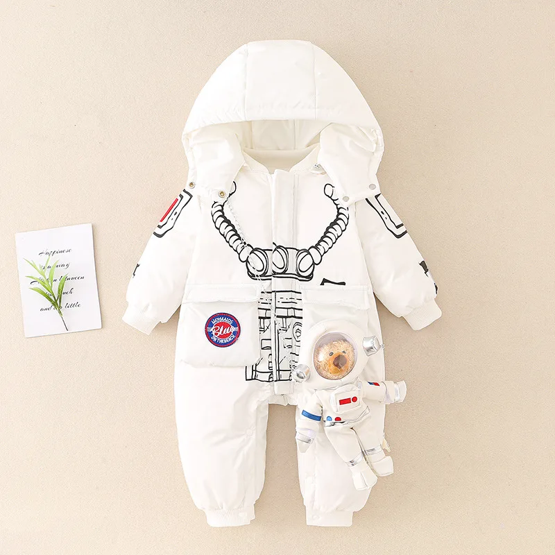 Baby White Duck Down Onesie Boys and Girls Baby Go out Thicked Warm Casual Winter Coat
