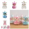 Creative Fantasy Christmas Holiday Decor Carousel Music Box Easy Use Carousel Ferris Wheel Ornaments 3