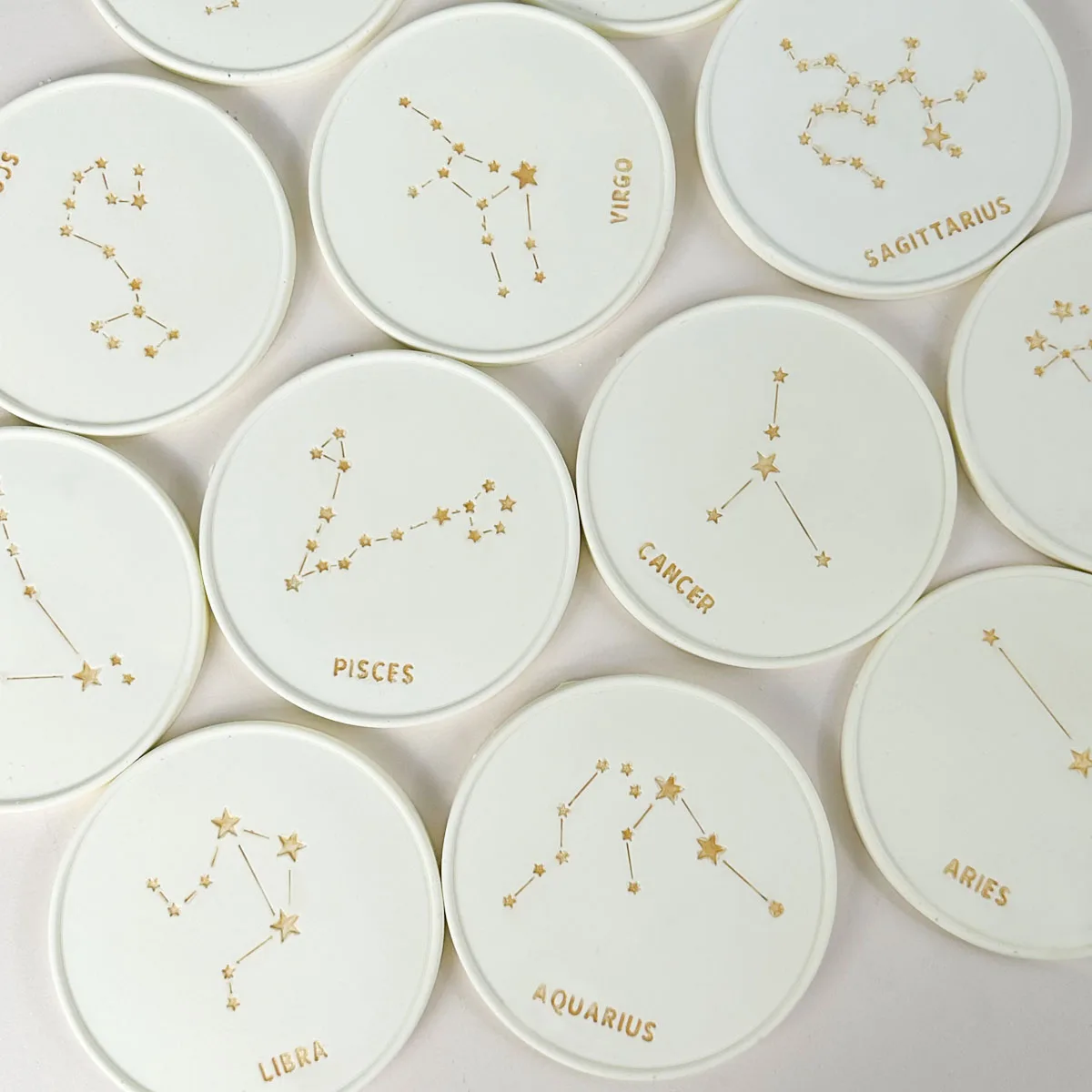Constellations Coasters 12PCS/Set Constellations Coaster Silicone Mold DIY Twelve ...