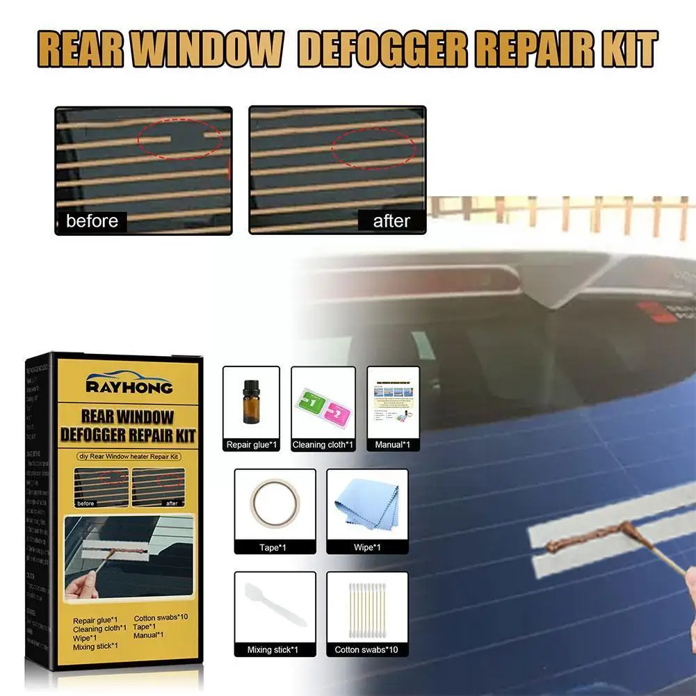 

Car Rear Window Defogger Repair Kit DIY Quick Repair Scratched Broken Grid Accessories Heater High-quality Defroster Lines W5M2