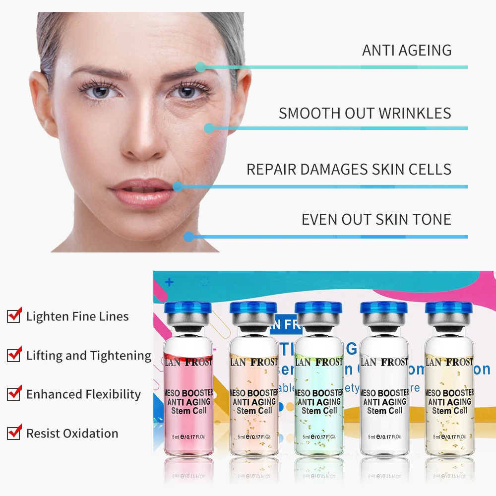 24K Gold Hyaluronic Acid Essence Set BB Cream Glow Anti-Aging Whitening Facial Serum Moisturizing Essence 10 Bottle/Box