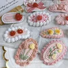 New Retro Embroidery Hairpin Side Bangs Cute Hair Clip Girl Handwoven Flower Knitted Children's Baby Hair Accessories 3