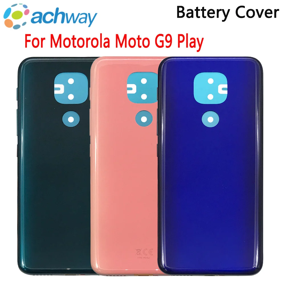 

6.5" New Back Cover For Motorola Moto G9 Play Battery Cover Back Housing Rear Door Case For Moto G9 Play Battery Cover