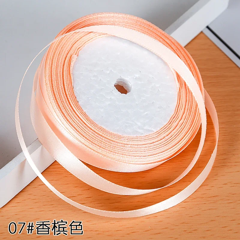 Elegant 6mm Silk Satin Ribbon for Special Occasions - 22 Meters Roll
