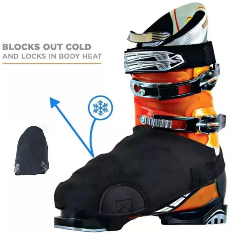 1Pair Ouble Ski Shoe Cover Waterproof Warm Shoe Cover Black Snow Boot Protection Help Retain Up To Plus20 Degrees