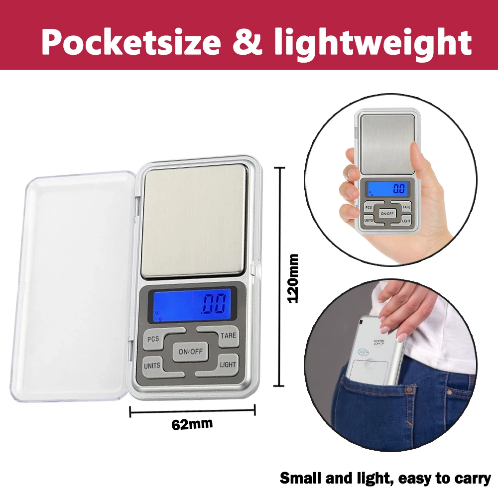 0.01g 500g Mini Electronic Scales High Precision Pocket Digital Scale For Jewelry Gold Sterling Silver Balance Gram For Kitchen digital scale