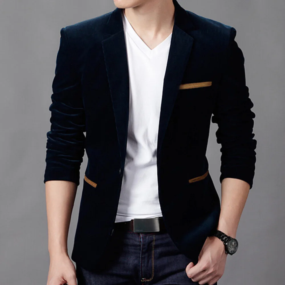 Men Blazer Autumn Fashion Classic Busines Coat Slim Fit Men Suit Terno Masculino Blazers
