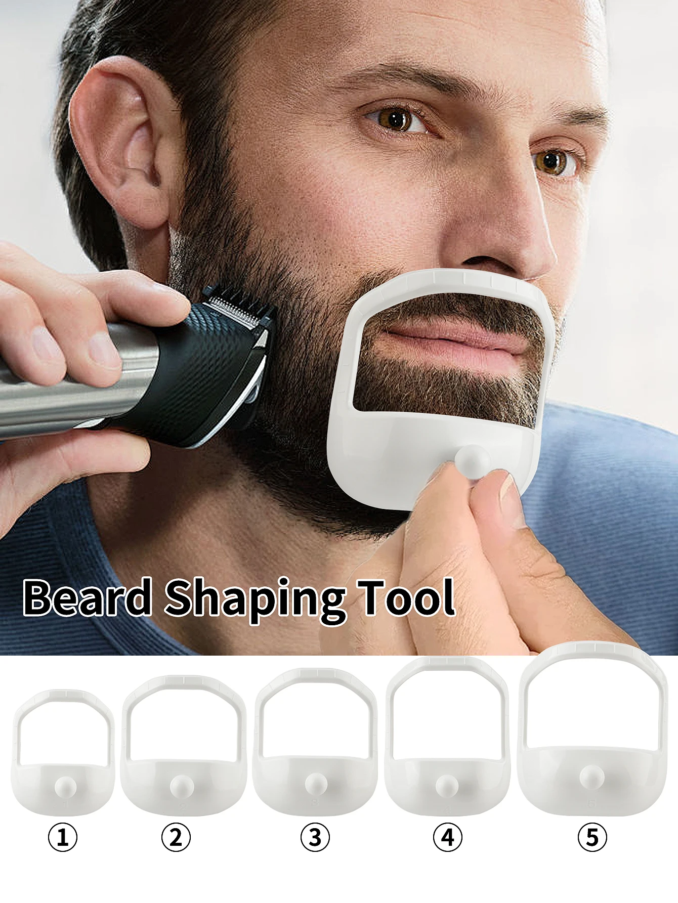 Set di 1 Modello per Modellare la Barba di Capra, uno Strumento di Precisione per una Rifinitura Simmetrica - immagine 2