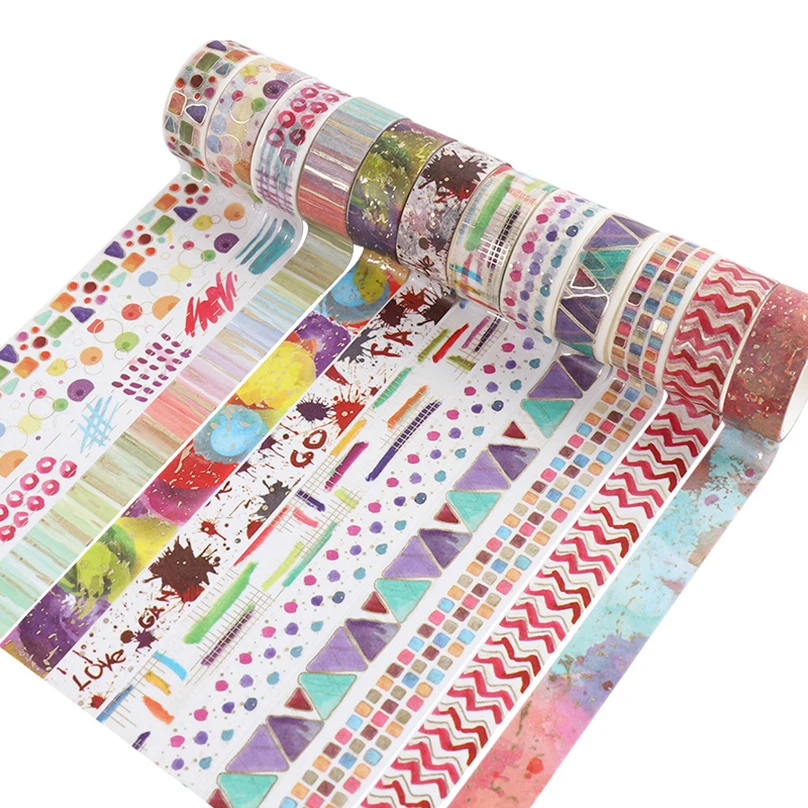 Washi Tape Set, 12/27 adhesiva dorada para álbumes de recortes, cinta  decorativa para manualidades, envoltura de regalos, diarios, - 5 mm 10 mm 3  m Gloria Papel de Scrapbooking