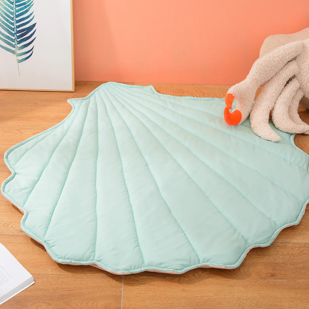 

Newborn Baby Cotton Antislip Crawling Carpet Blanket Shell ShapePlay Mat Rug