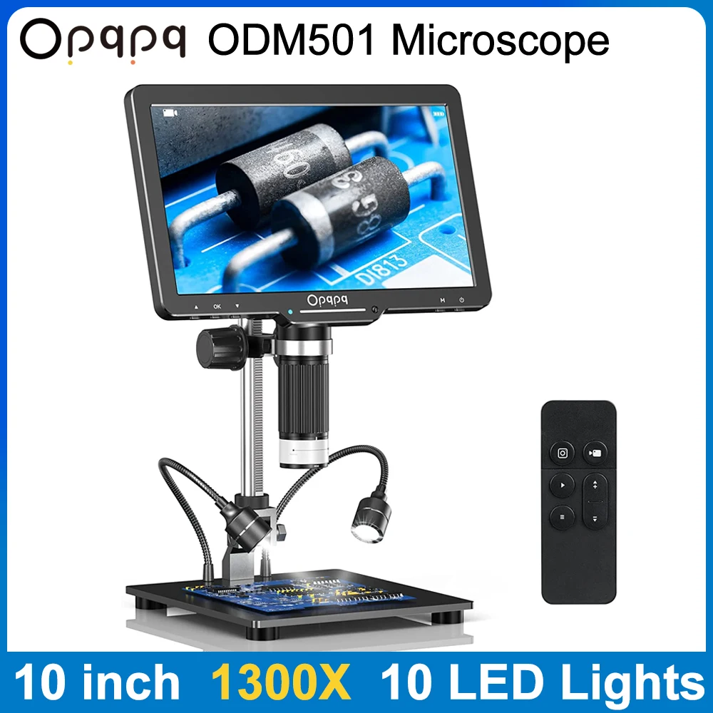 

Opqpq ODM501 24-мегапиксельные монетные микроскопы 10 дюймов HDMI ЖК цифровой микроскоп 1300X паяльный микроскоп для электроники ремонт печатных плат