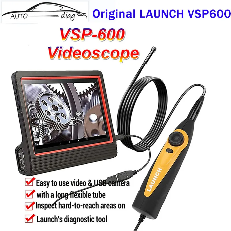 Lancia Vsp600 Telecamera Di Ispezione Usb Endoscopio Impermeabile Specchio Di Ispezione Per Auto Flessibile 6Led Regolabile Per X431 V/Pro3S +/Pad V